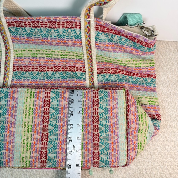 America & Beyond Boho Rainbow hand-beaded tote EUC - Picture 12 of 12